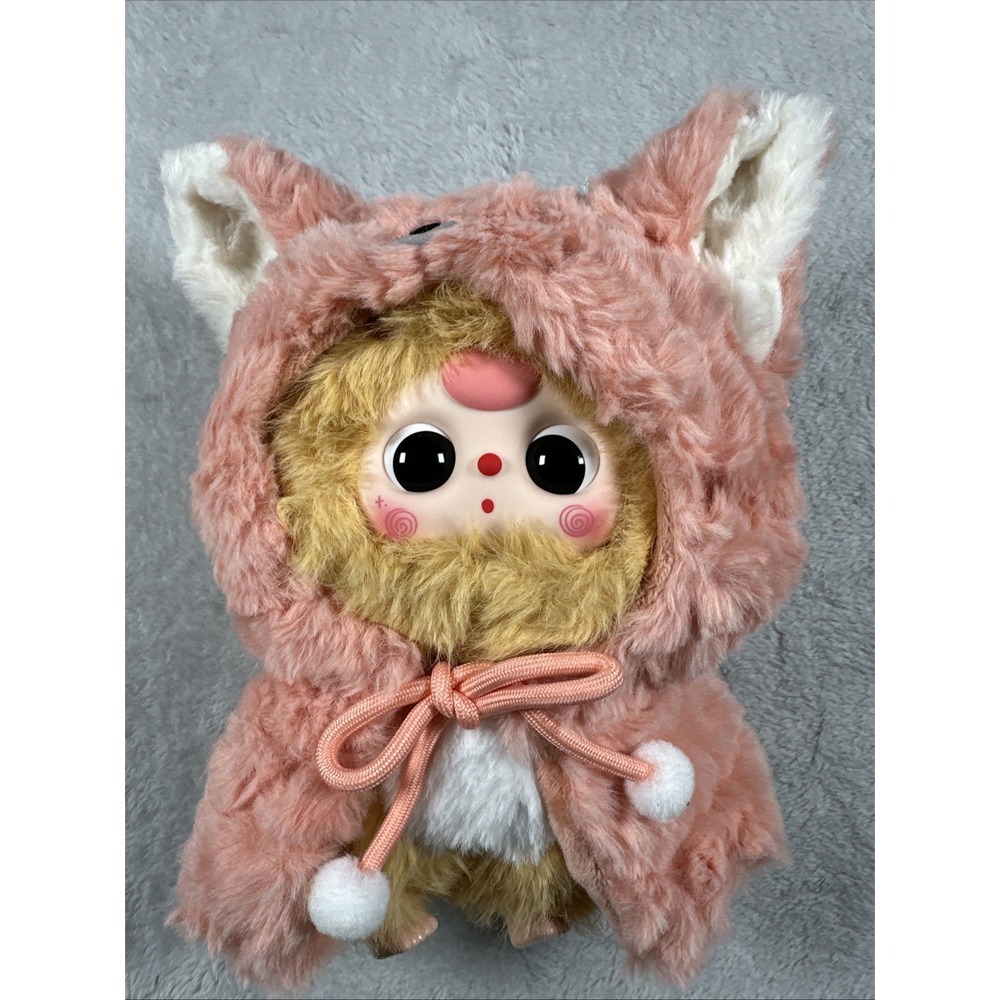 Baby Three 'I Am Not A Warrior' Series Moose In A Fox Cape Plush  ITEM IN PICS